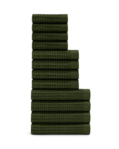 Supima® Waffle 12pc Bath Towel Move-In Bundle